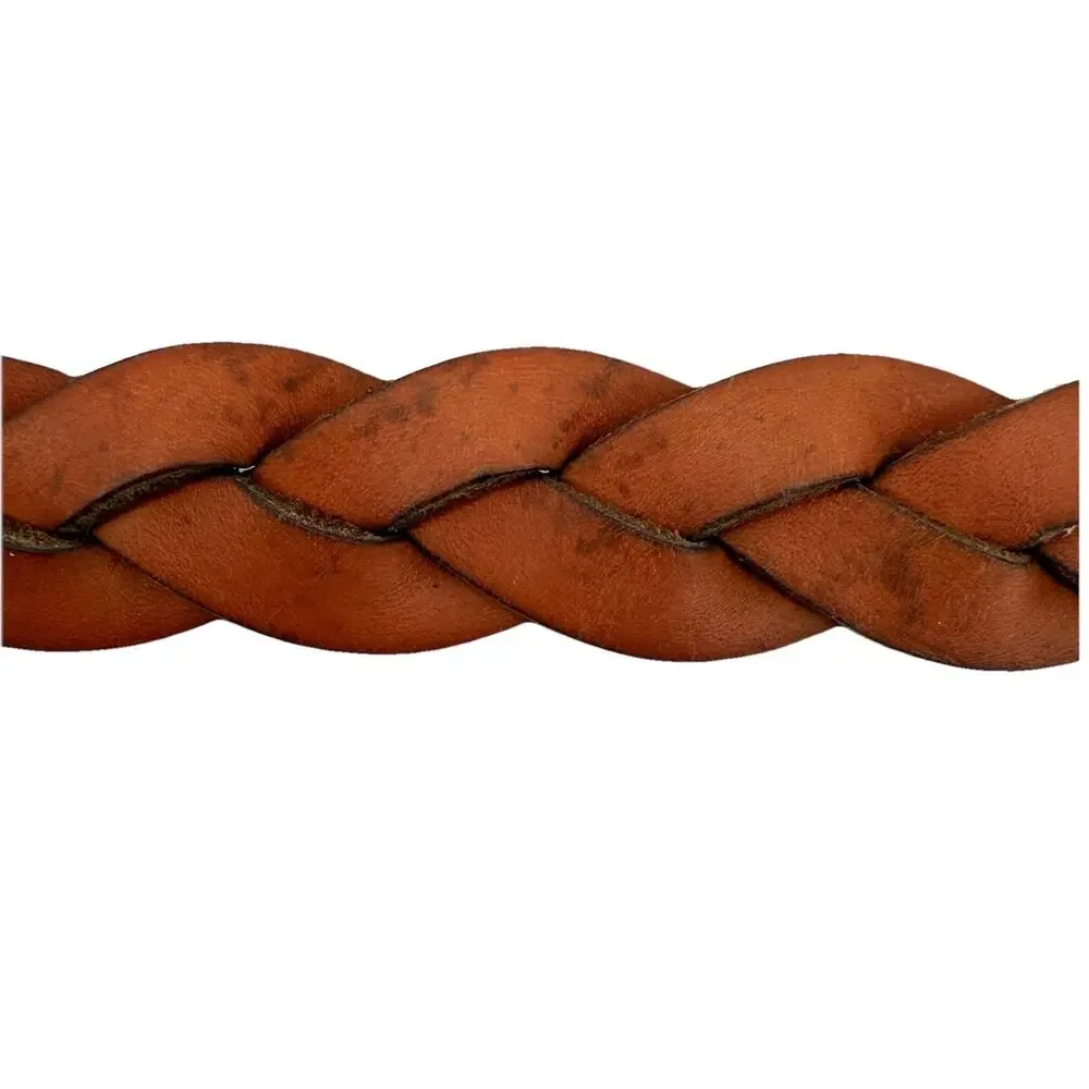 Fossil Belt Womens Medium Brown Leather Braided Boho Country Western Size Small